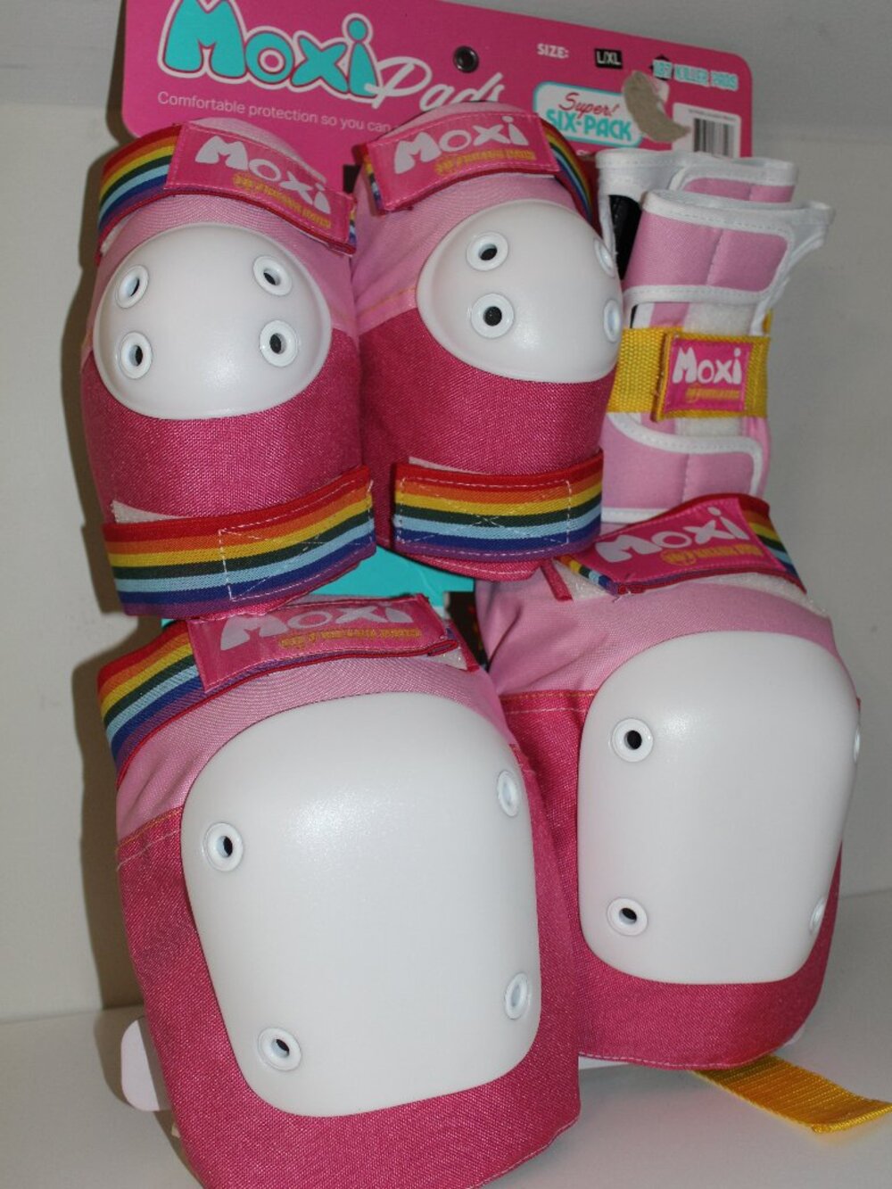 187 Killer Pads Moxi L/XL Super Six Pack Pink Adult Knee/Elbow/Wri st Safety Gea